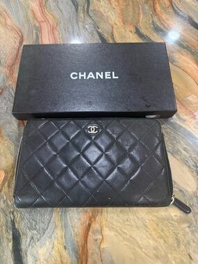 CHANEL Black Quilted Lambskin Large Organizer Wallet